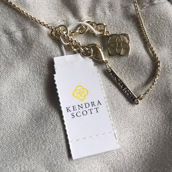 Kendra Scott Gold Elliot Necklace Silver Gem Stone - Picture 5 of 8